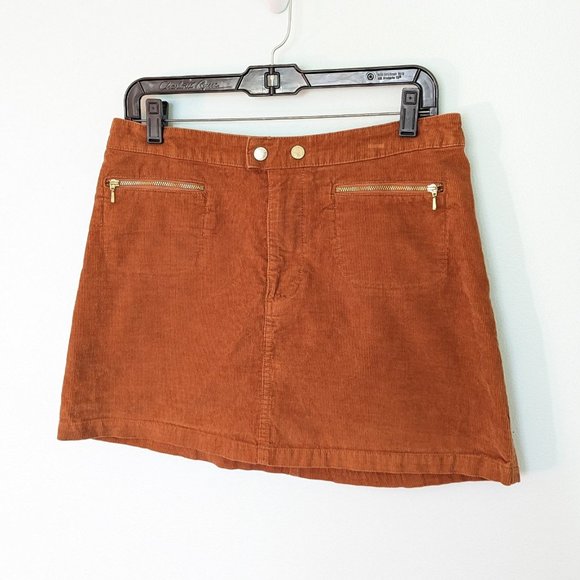 Abercrombie Corduroy Mini Skirt, Burnt Orange, Sz 8 EUC - Picture 1 of 3